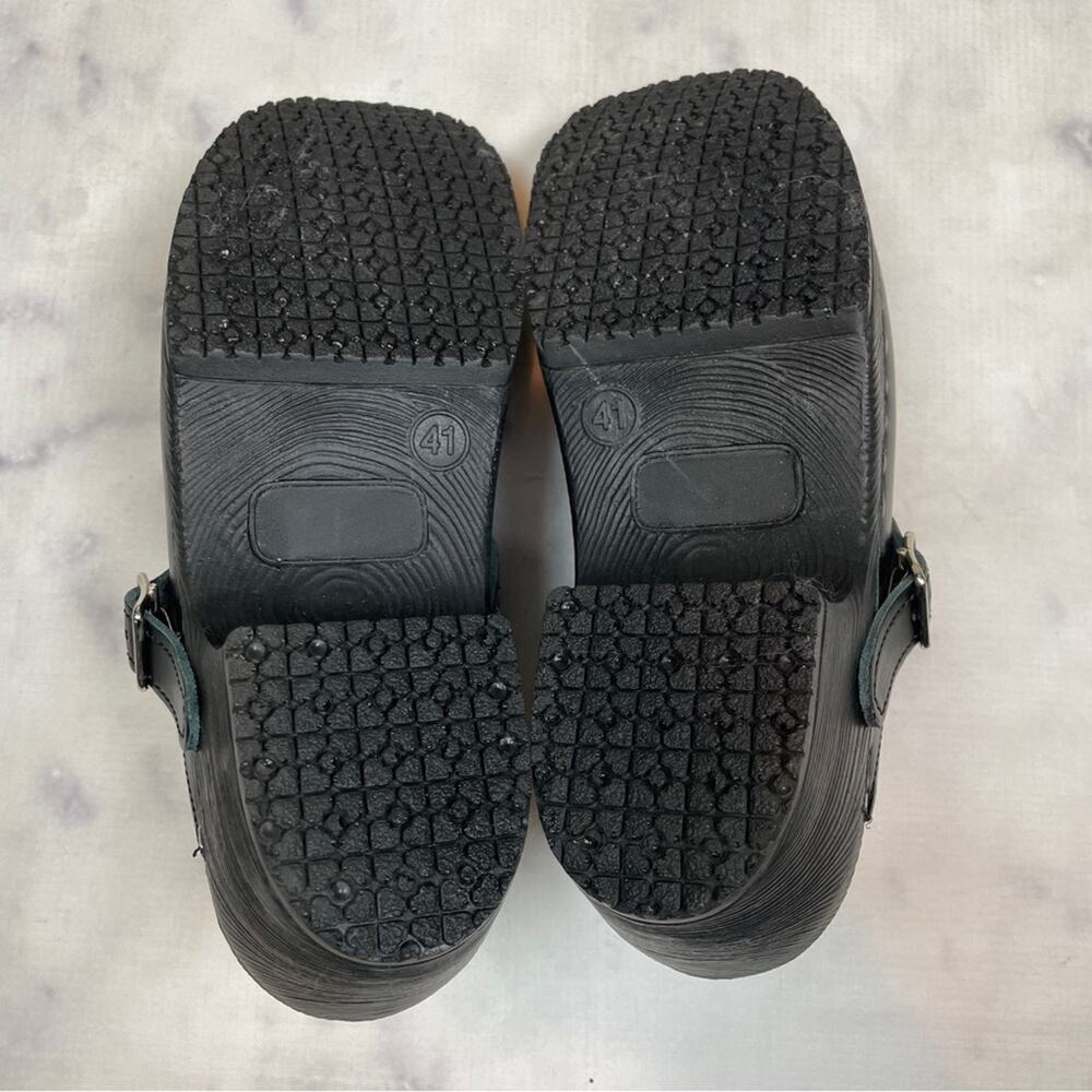 Verka Black Leather Convertible Slingback Clogs Sz 41 - Picture 7 of 11